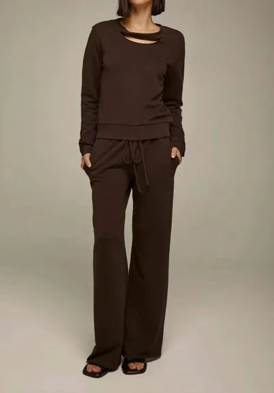 Lanston Twist Neck Pullover In Umber In Multi