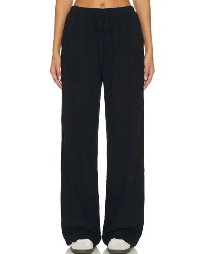Lanston Wide Leg Drawstring Pant In Black