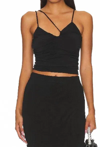 Lanston Women's Ruched Asymmetrical Top In Black
