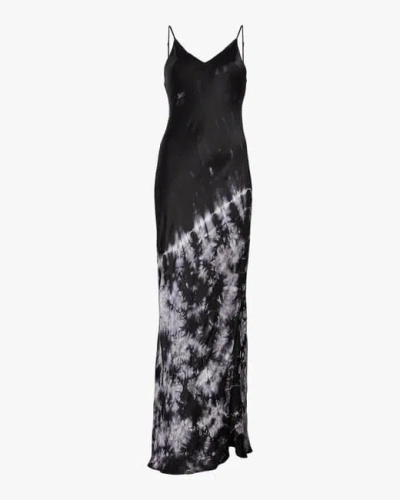 Lanston Women's Tie-dye Bias Midi Dress Viscose In Black