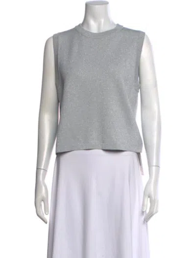 Pre-owned Lanthropy Crew Neck Sleeveless Top In Grey