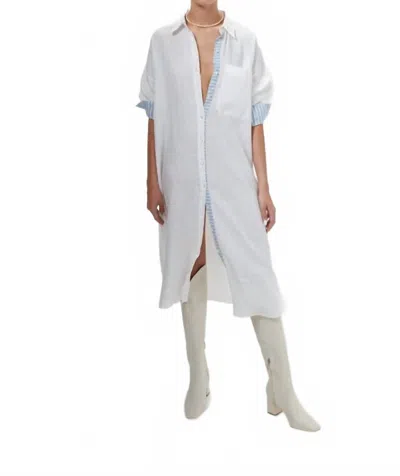 Lanthropy Island Linen Midi Dress In Off White