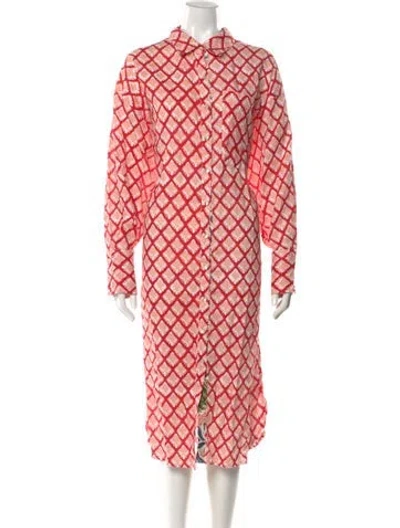 Pre-owned Lanthropy Linen Midi Length Dress W/ Tags In Multi