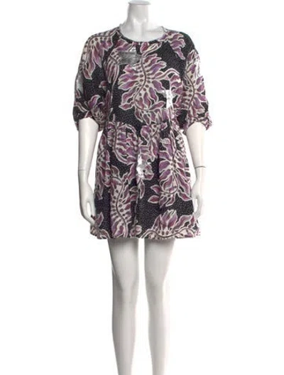 Pre-owned Lanthropy Linen Mini Dress In Multi