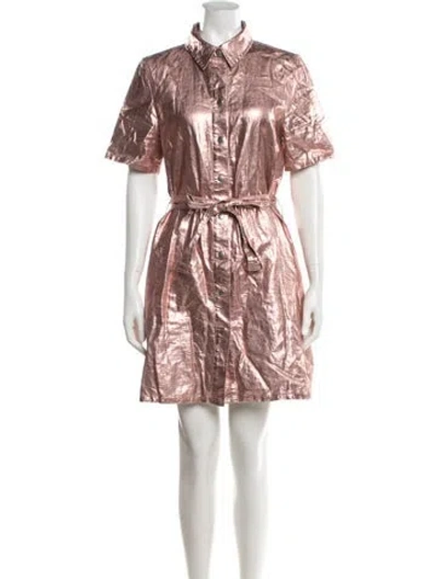 Pre-owned Lanthropy Linen Mini Dress In Pink