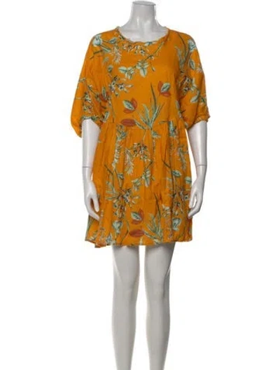 Pre-owned Lanthropy Linen Mini Dress In Yellow