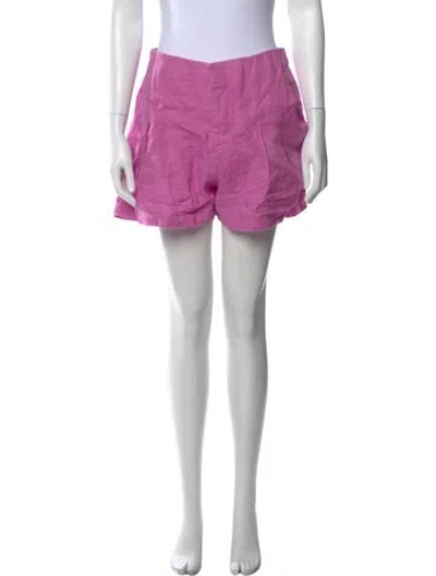 Pre-owned Lanthropy Linen Mini Shorts In Purple