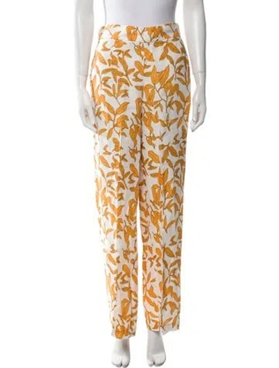 Pre-owned Lanthropy Linen Straight Leg Pants In Orange