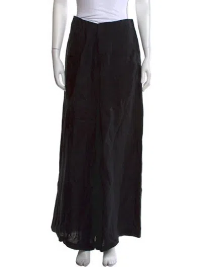 Pre-owned Lanthropy Linen Wide Leg Pants In Black