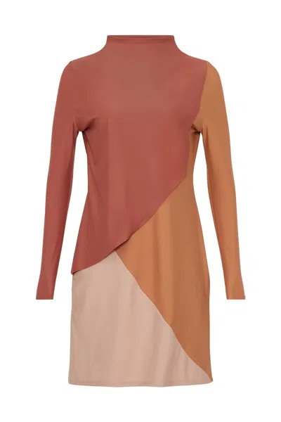Lanuuk Women's Neutrals / Brown Cape Swim Dress - Clay