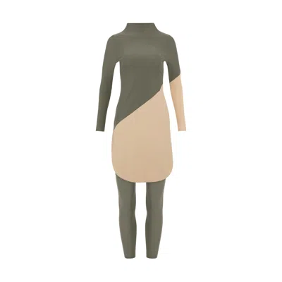 Lanuuk Women's Neutrals / Green Maya Swim Set - Olive & Hazelnut
