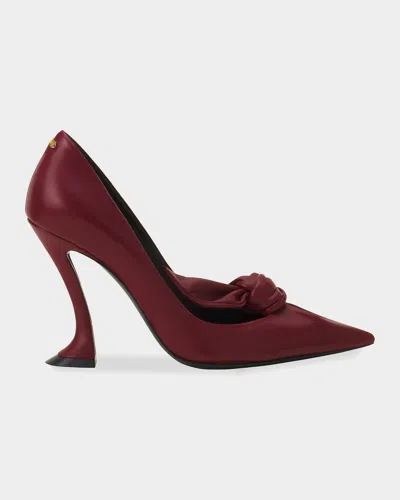 Lanvin 100mm Leather Bow Pumps