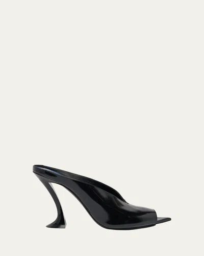 Lanvin 100mm Leather Pointed-toe Mules In Black