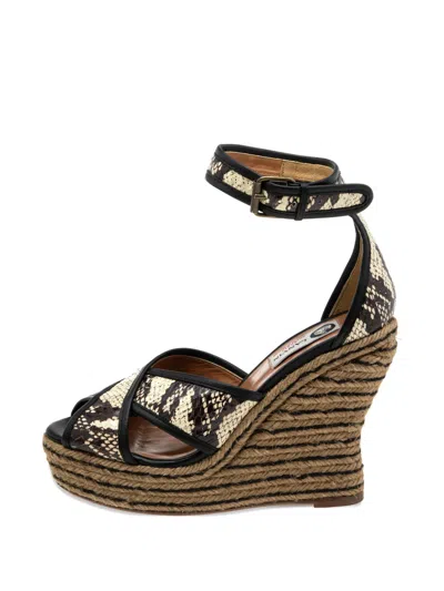 Pre-owned Lanvin 115mm Leather Heeled Sandals In Neutral
