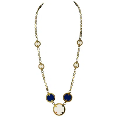 Pre-owned Lanvin 1970's  Mod Look Disk Necklace In Sand