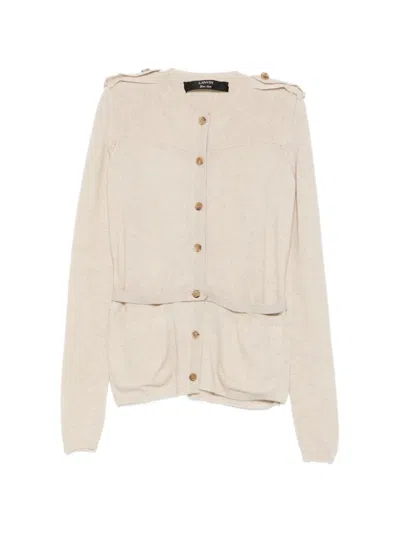 Pre-owned Lanvin 2004 Button-up Cardigan In Neutrals