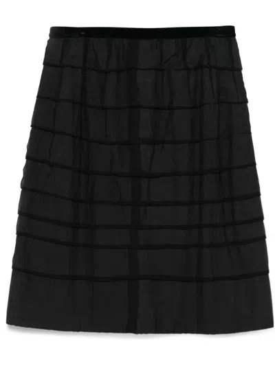 Pre-owned Lanvin 2006s Striped Skirt In Black