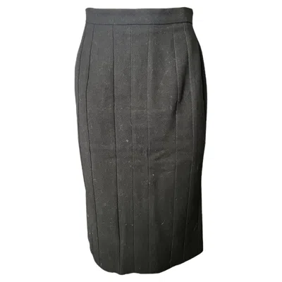 Pre-owned Lanvin 2007 Black Wool Skirt, Size 38