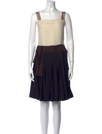 Pre-owned Lanvin 2008 Midi Length Dress In Brown