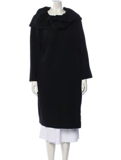 Pre-owned Lanvin 2009 Faux Fur Coat In Black