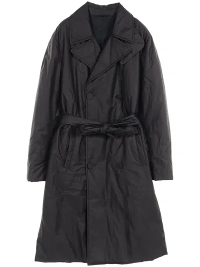 Pre-owned Lanvin 2010s Belted Coat In Black
