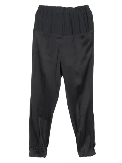 Pre-owned Lanvin 2010s Elasticated-cuffs Trousers In Black