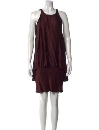 Pre-owned Lanvin 2011 Mini Dress In Burgundy