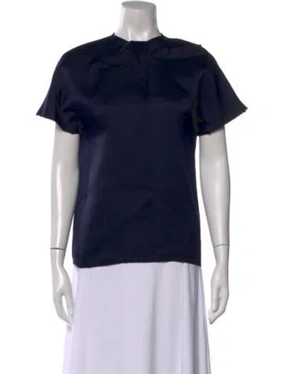 Pre-owned Lanvin 2011 Silk Top In Blue