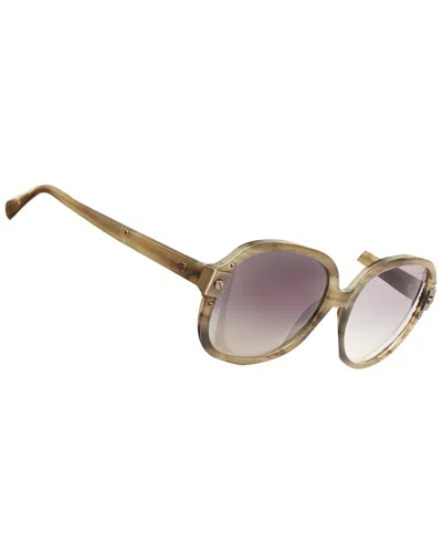 Pre-owned Lanvin 2012 Sln-505 Print Brushed Metal Hinge Oversized Butterfly Sunglasses  (authentic Pre-loved)