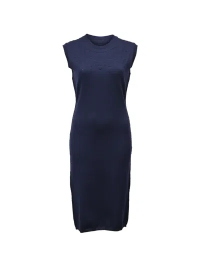 Pre-owned Lanvin 2013 Knitted Midi Dress In Blue