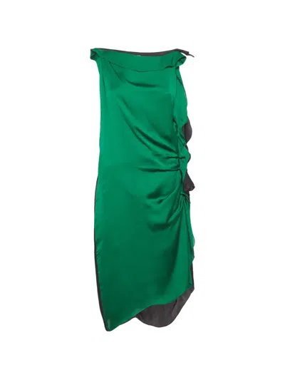 Pre-owned Lanvin 2013 Ruffled Midi Dress In Black
