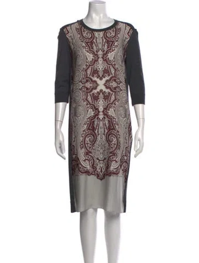 Pre-owned Lanvin 2014 Knee-length Dress In Grey/neutrals