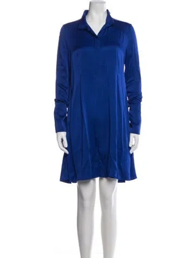 Pre-owned Lanvin 2016 Mini Dress In Blue