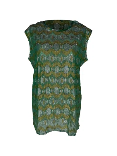 Pre-owned Lanvin 2021 Jacquard Shimmery Blouse In Green