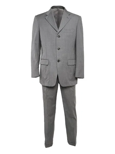 Pre-owned Lanvin 2023 Striped Suit In Gray