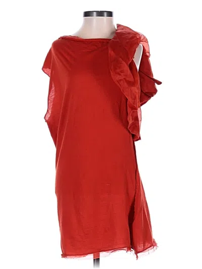 Pre-owned Lanvin 3/4 Sleeve Top Red One Shoulder Neckline Tops