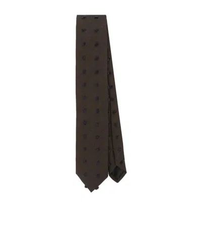 Lanvin 3d-detailed Twill Tie In Black