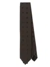 Lanvin Maxi Dot Slim Textured Tie In Brown