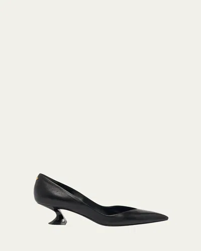 Lanvin 50mm Leather Kitten-heel Pumps In Black