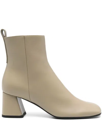 Lanvin 60mm Leather Ankle Boots In Neutrals