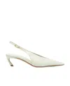 Lanvin Sculpted Mid-heel Slingback Pumps In White