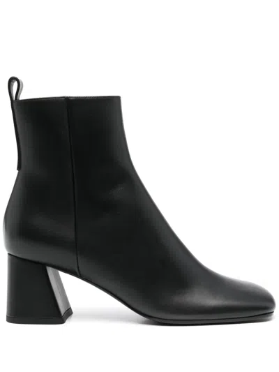 Lanvin 70mm Leather Ankle Boots In Black