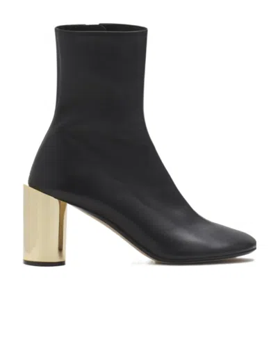 LANVIN LANVIN ROUND-TOE SIDE ZIPPED BOOTS
