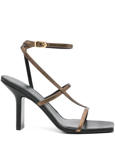 Lanvin 95mm Leather Sandals In Gold