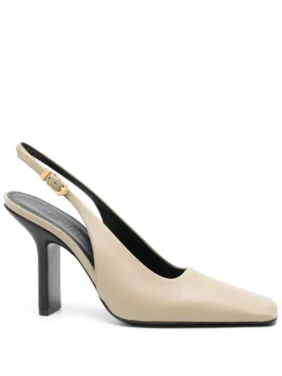 Lanvin 95mm Mesure Slingback Pumps In Green
