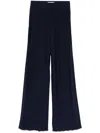 Lanvin Wide-leg Pleated Trousers With Relaxed Fit In 蓝色