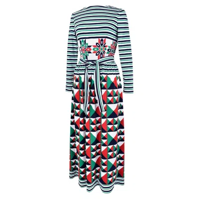 Pre-owned Lanvin A  Printed Jersey Dress By Jules-françois Crahay - France Circa 1972 In Black