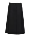 Lanvin A-line Wool Skirt Button Detail In Black