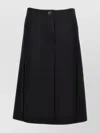 Lanvin A-line Wool Skirt Button Detail