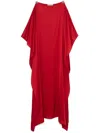 Lanvin Draped Red Midi Dress With Flattering Silhouette In Carmin Red